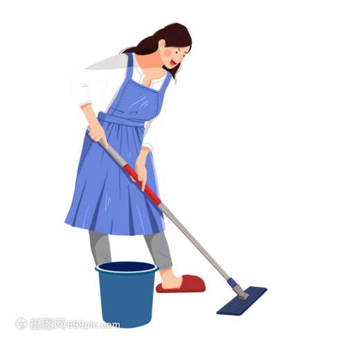 打掃衛生的母親